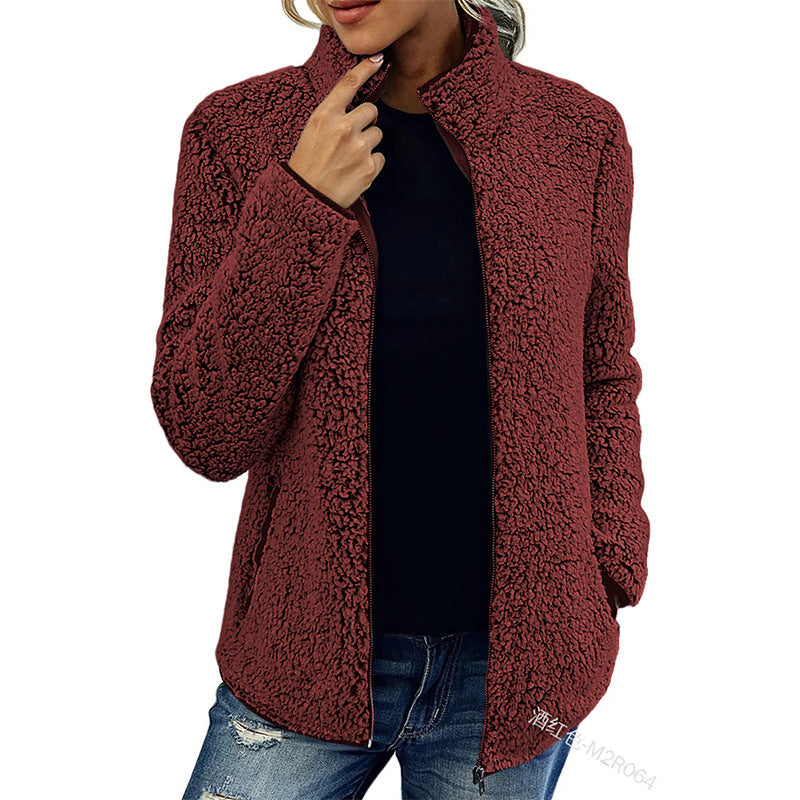 Rosgrove | Women - Fluffy Fleece Jacket - High Collar