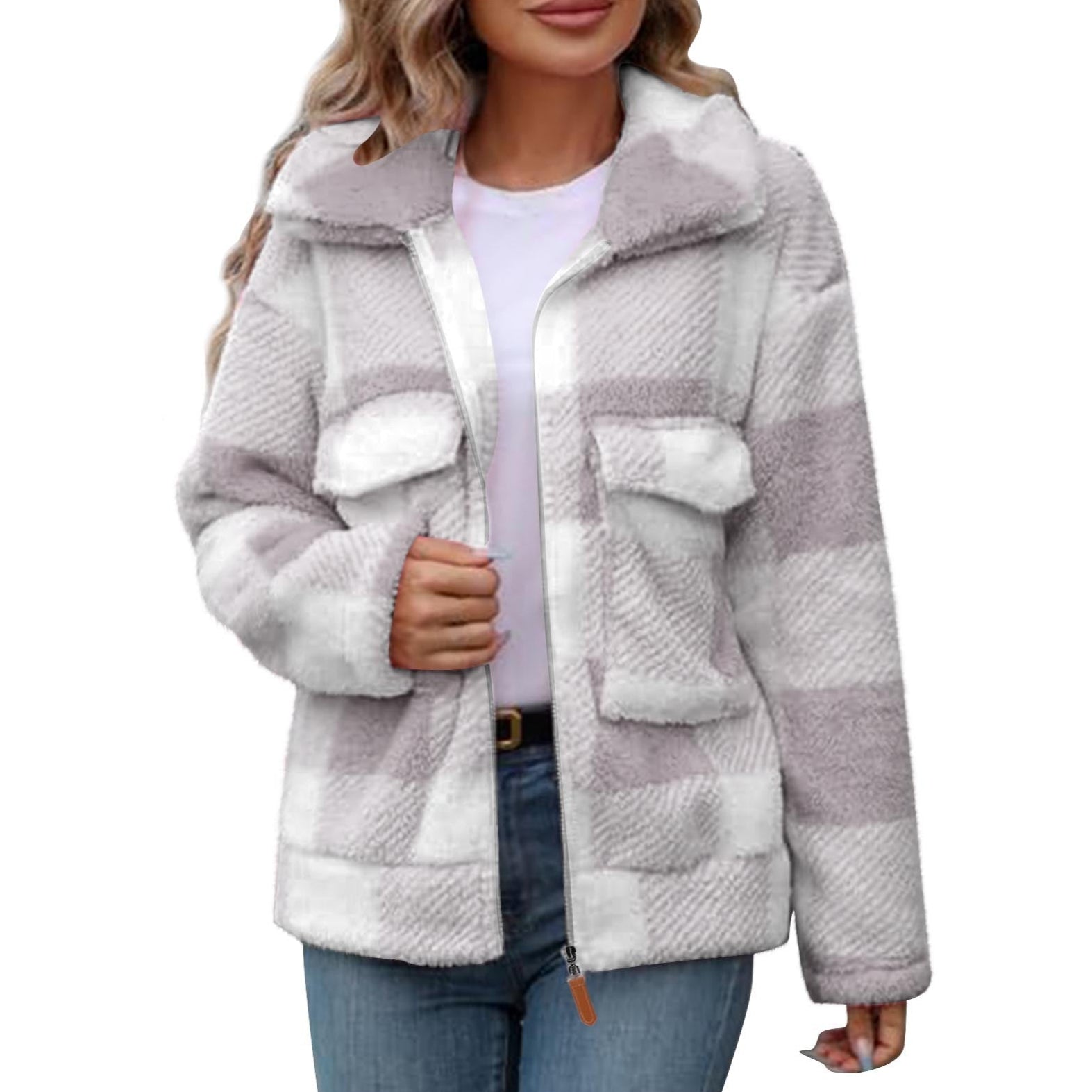 Rosgrove | Women - Fleece Jacket - Check Pattern