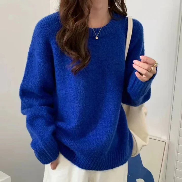 Rosgrove | Women - Cozy Oversized Knit Jumper - Round Neck