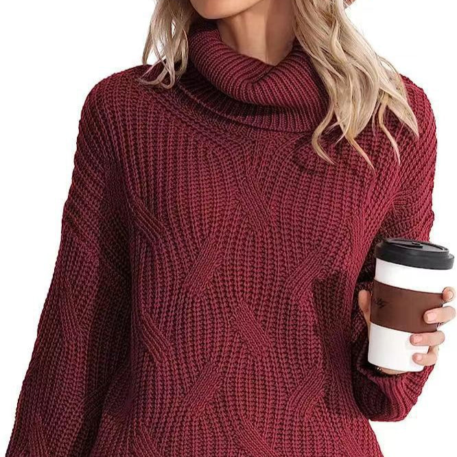 Rosgrove | Women - Cable Pattern Knitted Jumper - High Collar