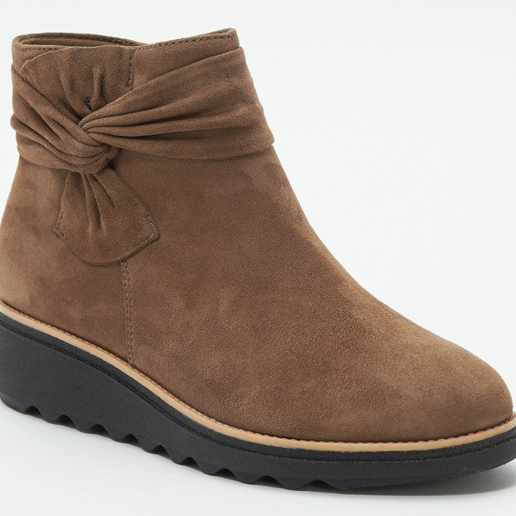 Rosgrove | Women - Pleated Wedge Ankle Boots - Non-Slip Sole