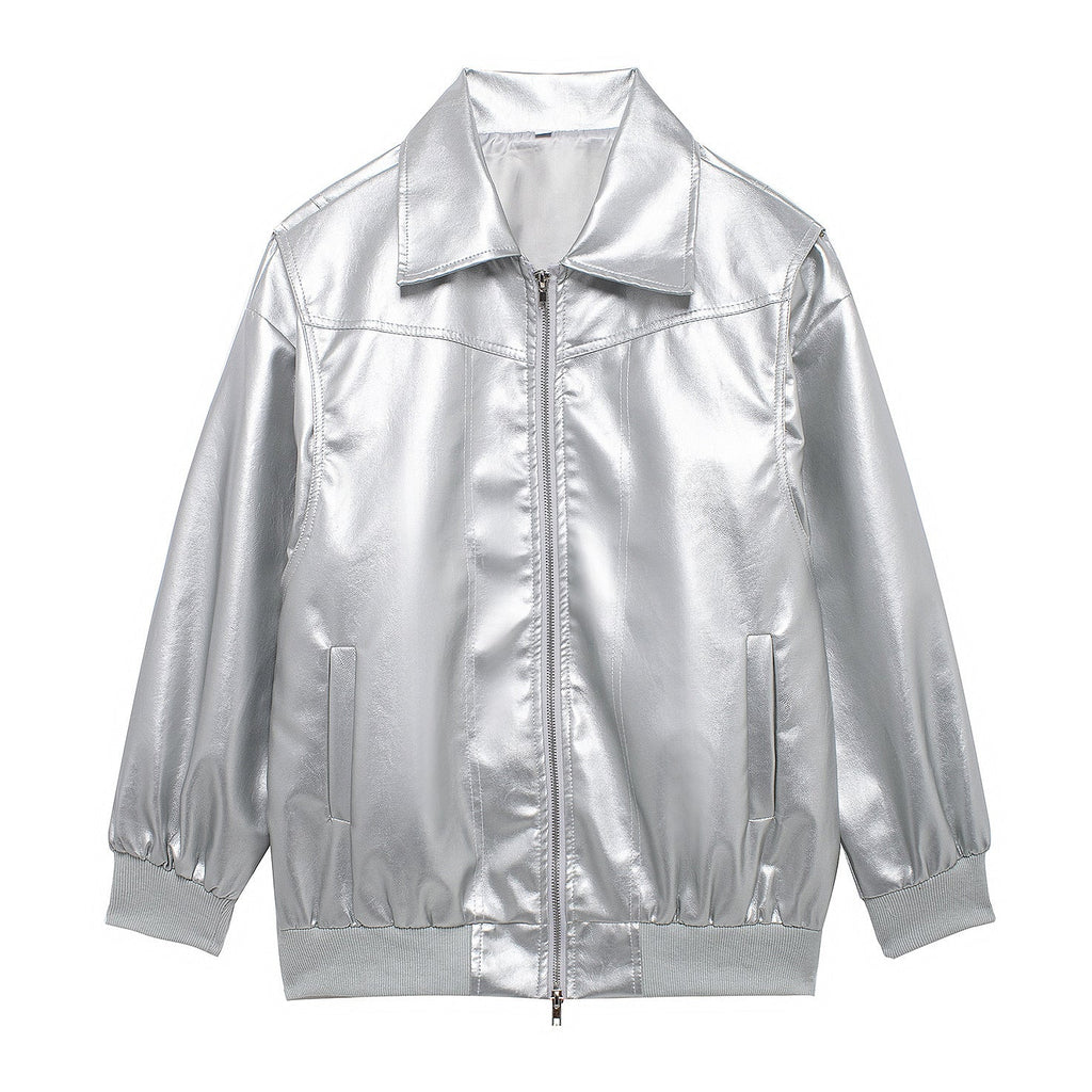 Rosgrove | Women - Faux Leather Jacket - Elastic Cuffs