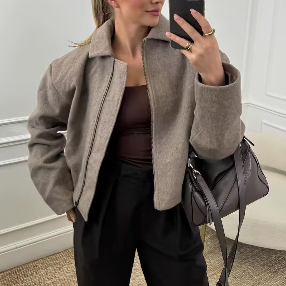 Rosgrove | Women - High Collar Sporty Jacket - Zip-up Style