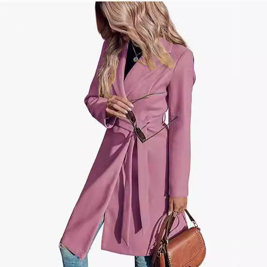 Rosgrove | Women - Elegant Wrap Coat - Double Button Placket