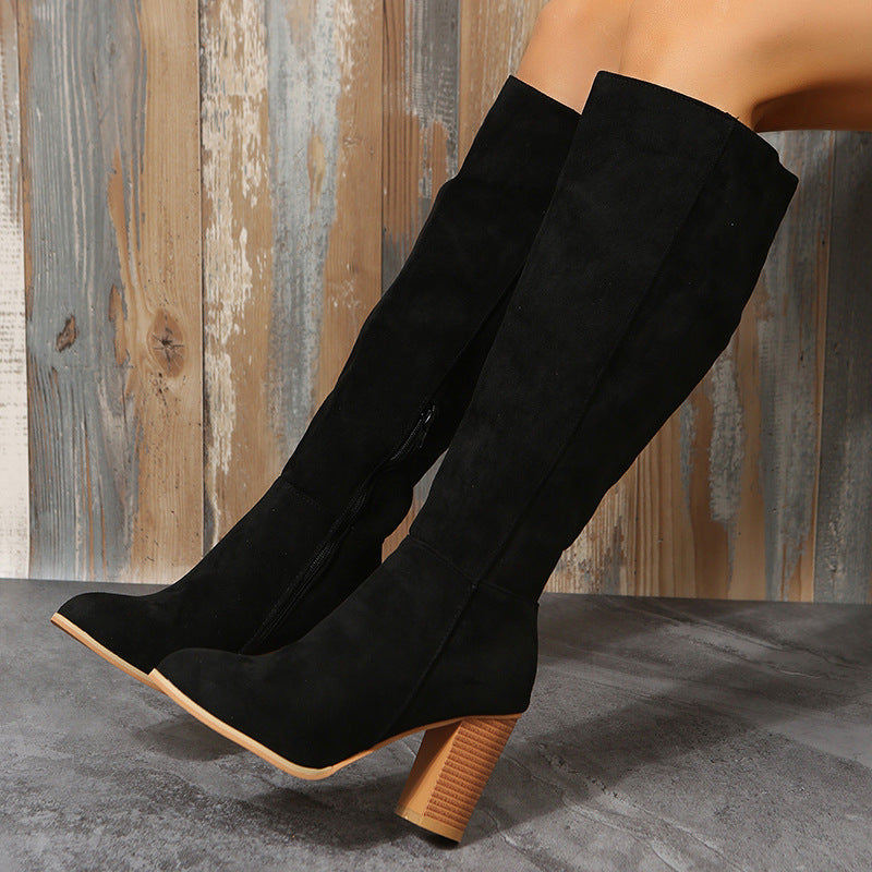 Rosgrove | Women - Below Knee Block Heel Non-Slip Boots