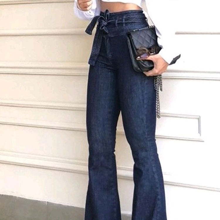 Rosgrove | Women - High Waist Bootcut Jeans With Belt