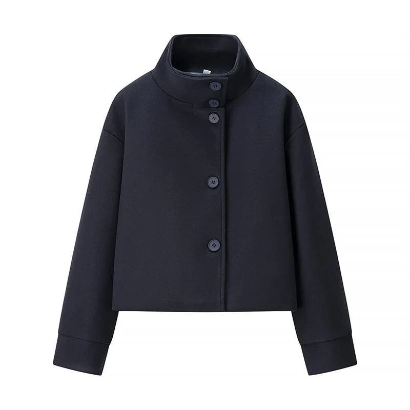 Rosgrove | Women - Stylish Cropped Jacket - High Collar Design