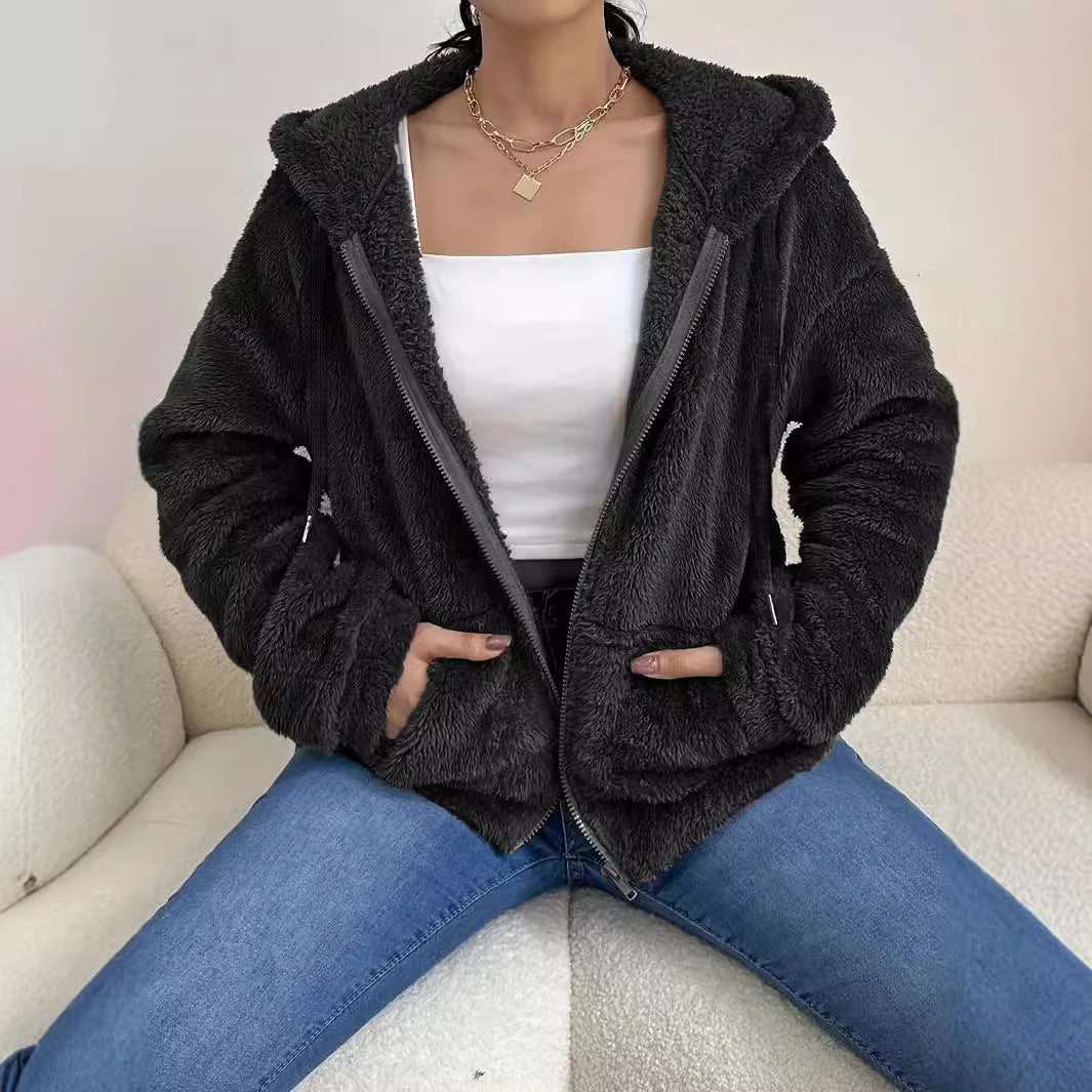 Rosgrove | Women - Cozy Fleece Jacket with Hood & Pockets