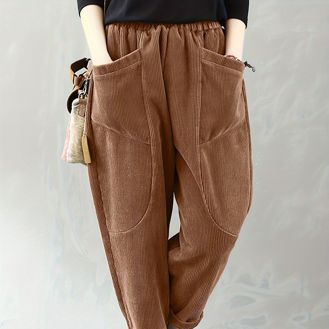 Rosgrove | Women - Loose Fit Corduroy Trousers with Pockets