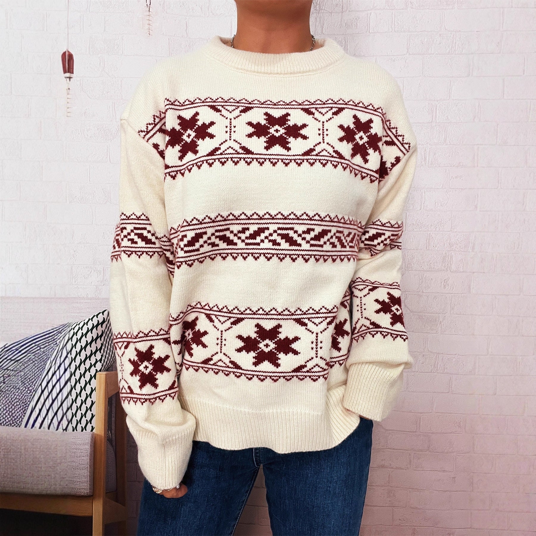 Rosgrove | Women - Winter Jumper - Soft Knit with Snow Pattern