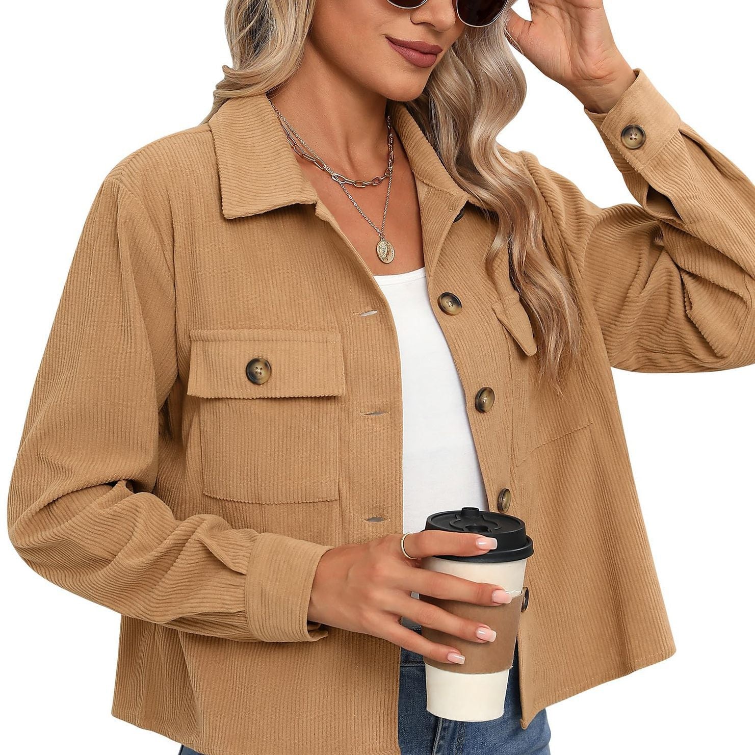 Rosgrove | Women - Corduroy Jacket - Breast Pockets