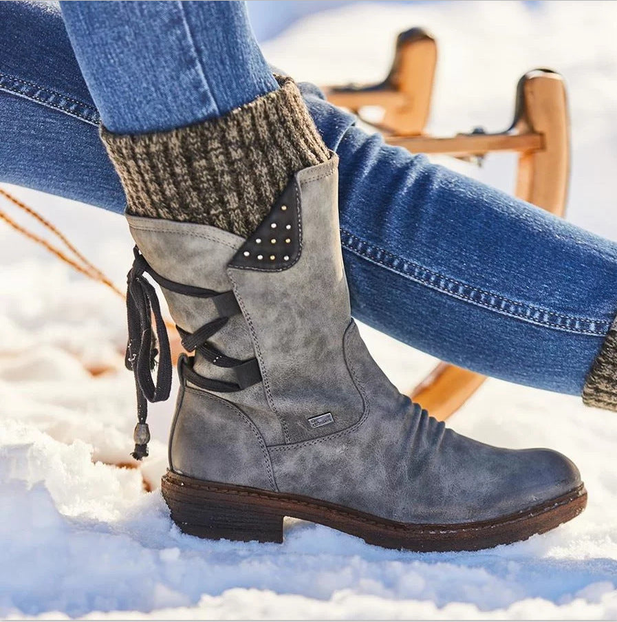 Rosgrove | Women - Suede Look Ankle Boots - Flat Sole