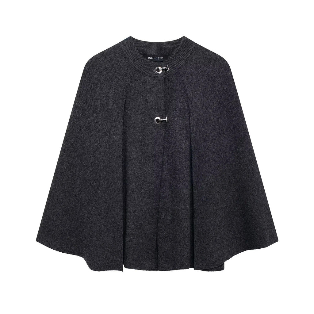 Rosgrove | Women - Stand Collar Cape Jacket - Button Detail