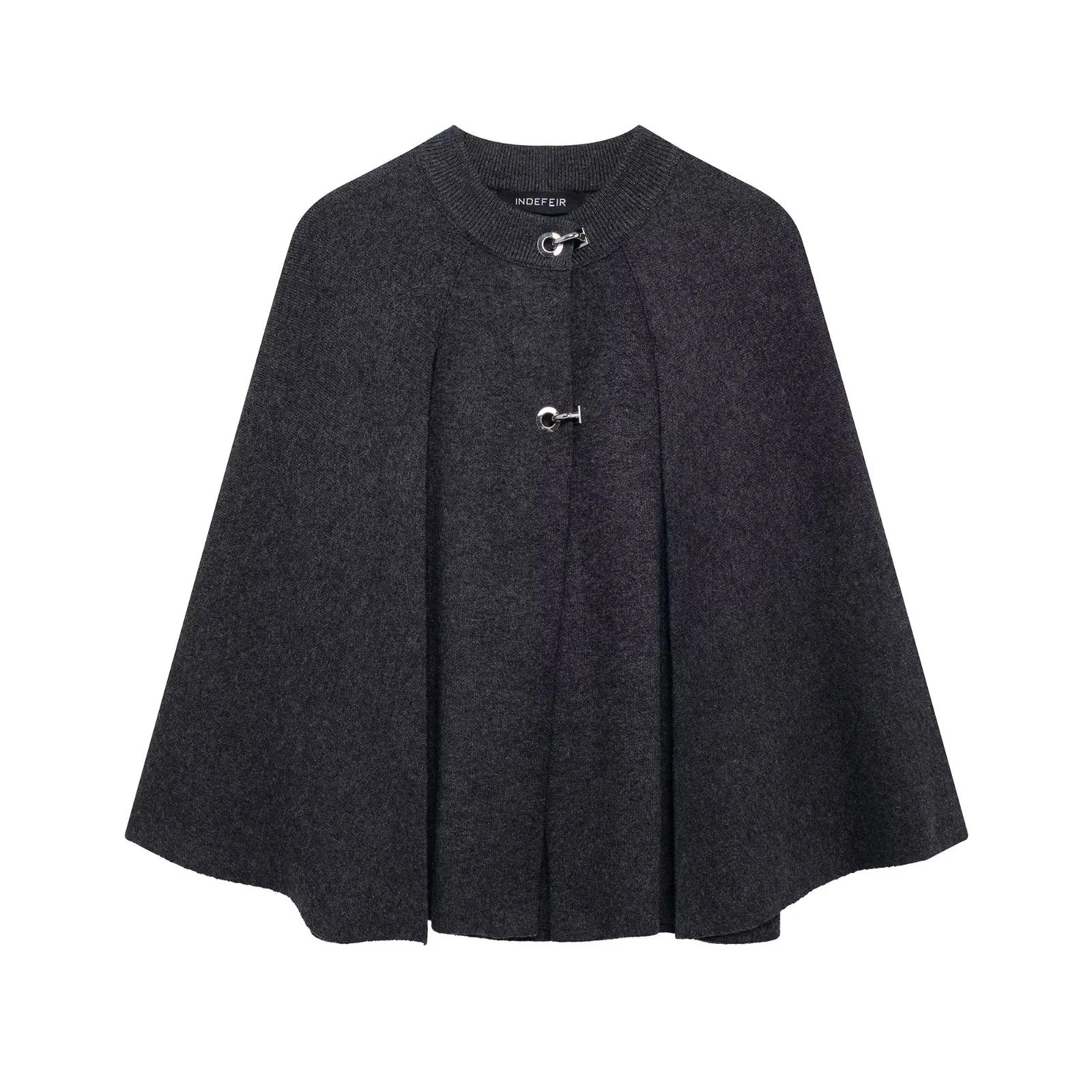 Rosgrove | Women - Stand Collar Cape Jacket - Button Detail