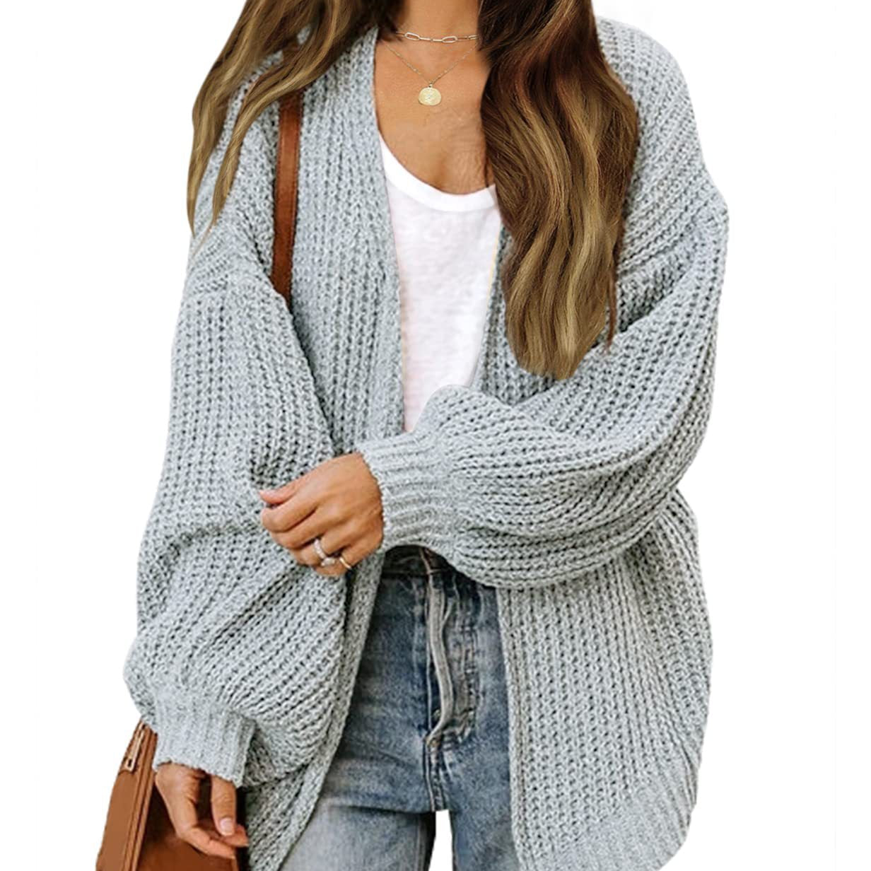 Rosgrove | Women - Chunky Knit Cardigan with Dropped Shoulders