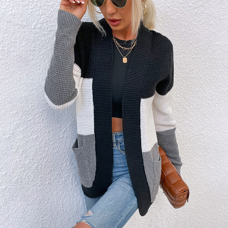 Rosgrove | Women - Open Front Knit Cardigan with Pockets