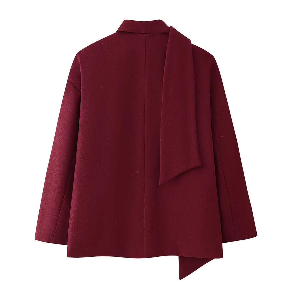 Rosgrove | Women - Elegant Blazer Jacket with Detachable Scarf