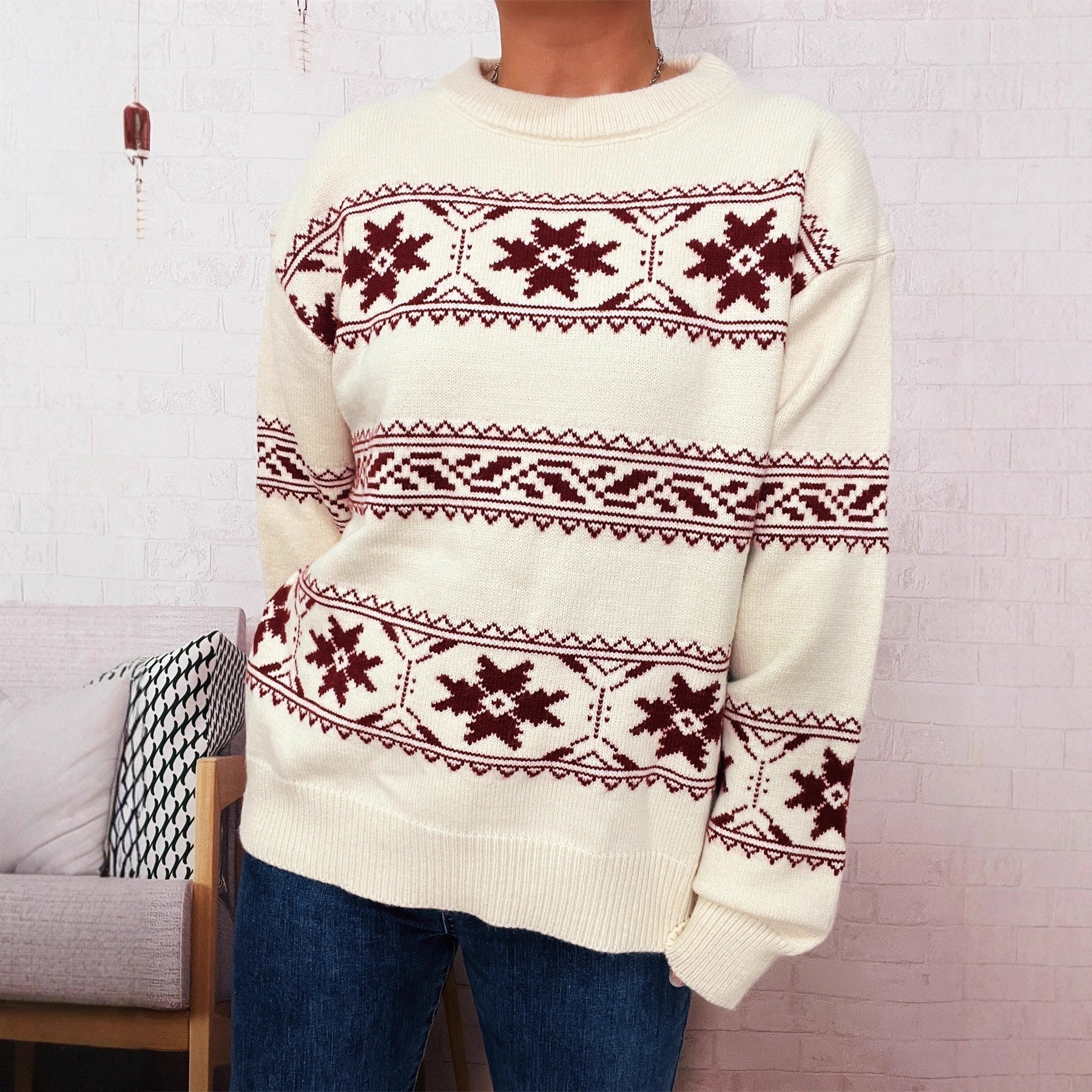 Rosgrove | Women - Winter Jumper - Soft Knit with Snow Pattern