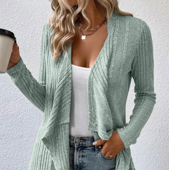 Rosgrove | Women - Casual Cosy Cardigan - Asymmetric Hem
