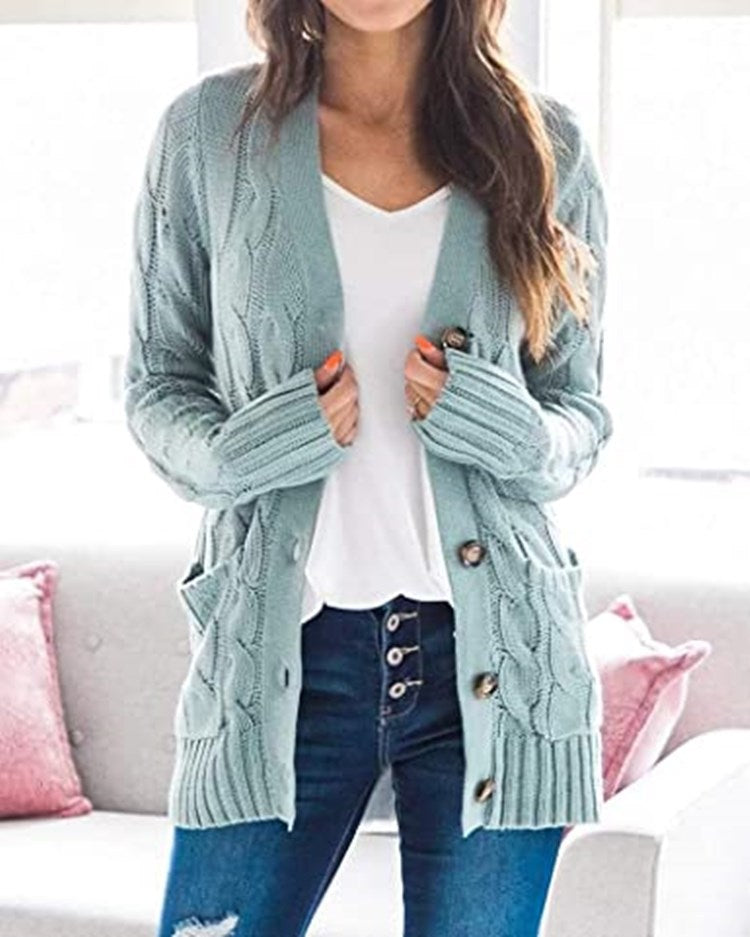 Rosgrove | Women - Cable Knit Cardigan - Pockets