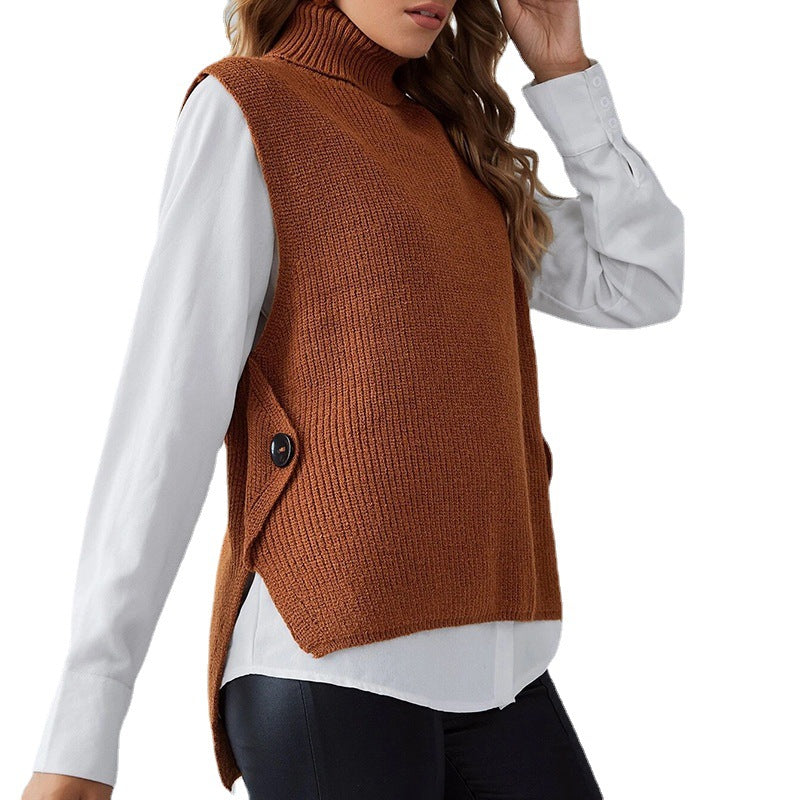 Rosgrove | Women - Knitted Vest - Stand Collar Style