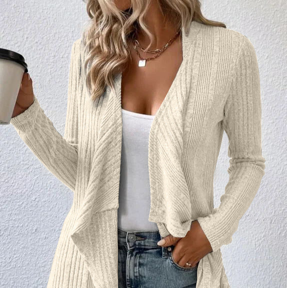 Rosgrove | Women - Casual Cosy Cardigan - Asymmetric Hem
