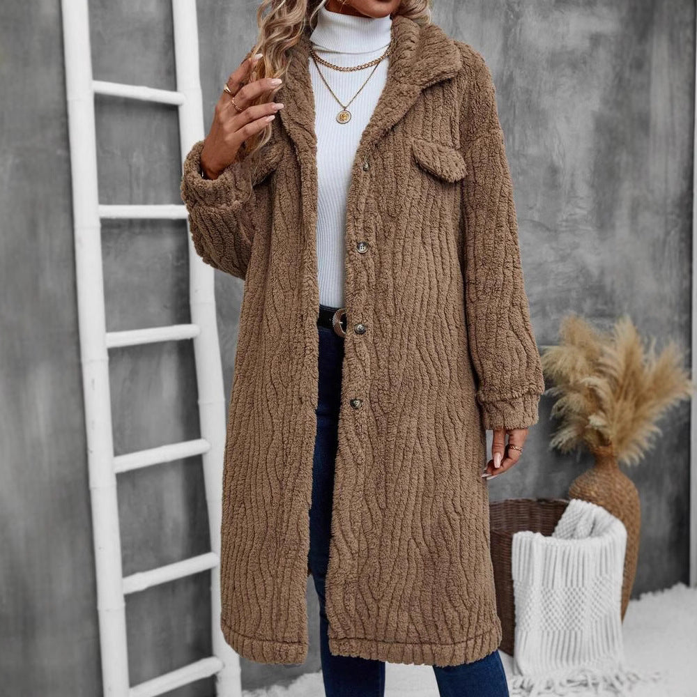 Rosgrove | Women - Plush Faux Fur Coat - Oversized Midi Style
