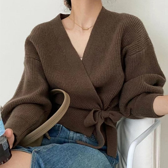 Rosgrove | Women - Wrap Cardigan - Wide Sleeves & Waist Belt