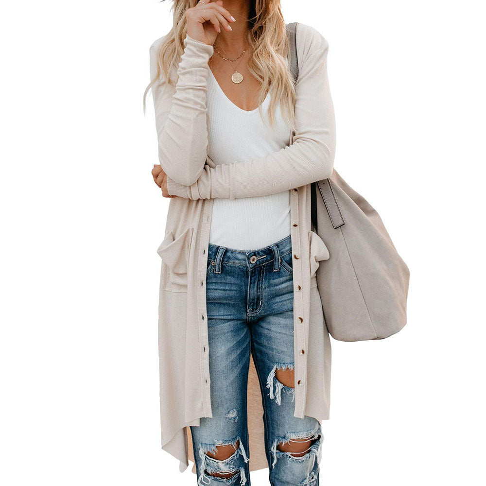 Rosgrove | Women - Long Button Cardigan with Pockets