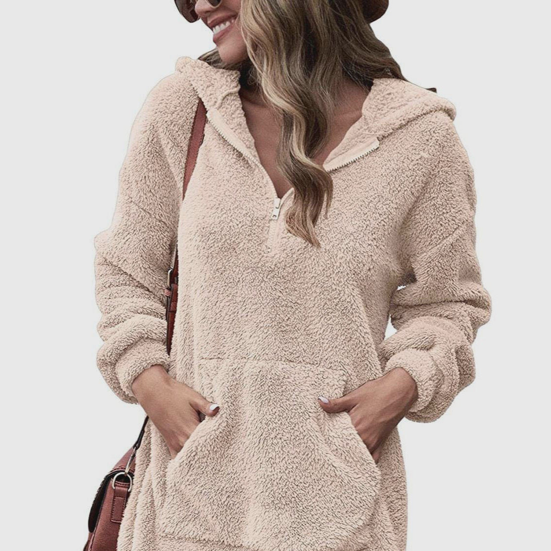 Rosgrove | Women - Cosy Hoodie Dress - Half Zip Style