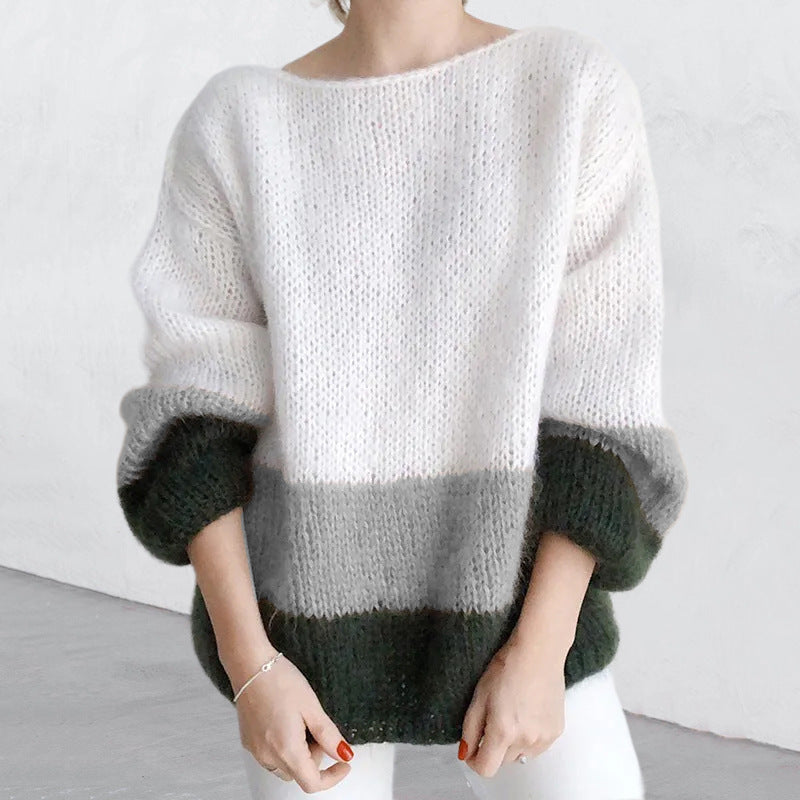 Rosgrove | Women - Chunky Knit Jumper - Modern Block Pattern