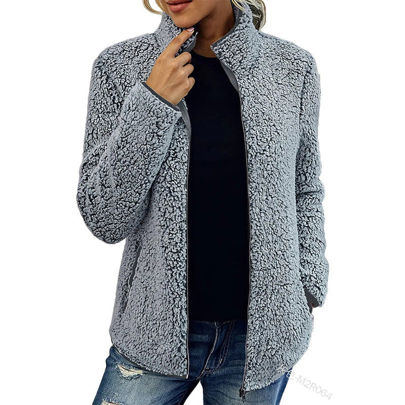 Rosgrove | Women - Fluffy Fleece Jacket - High Collar