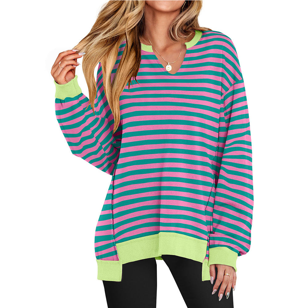 Rosgrove | Women - Casual V-Neck Pullover with Oversized Sleeves