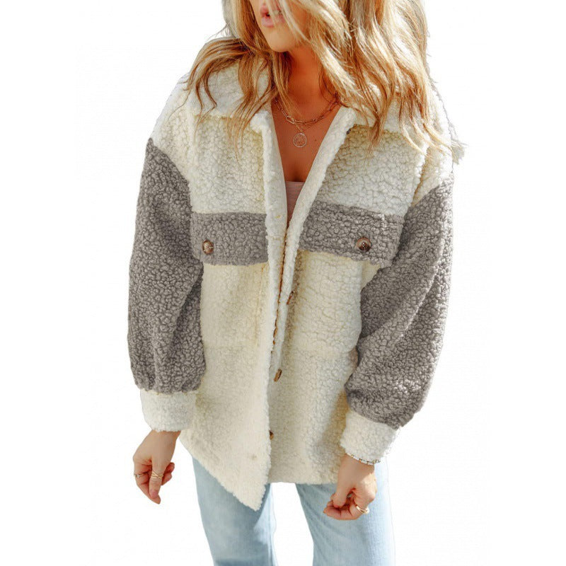 Rosgrove | Women - Teddy Jacket with Contrast Sleeves