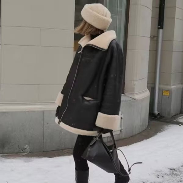 Rosgrove | Women - Faux Leather Jacket with Cosy Lining