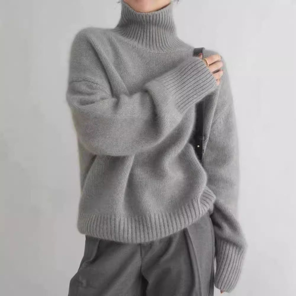 Rosgrove | Women - Knitted High Collar Jumper - Cosy Loose Fit