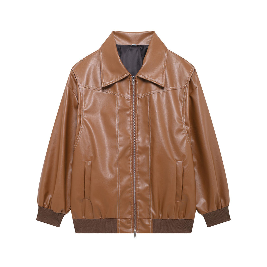 Rosgrove | Women - Faux Leather Jacket - Elastic Cuffs