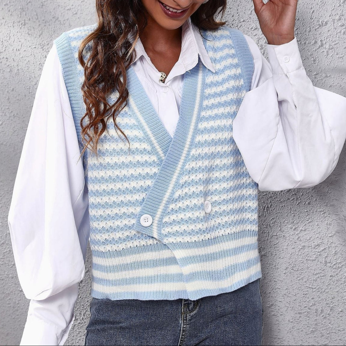 Rosgrove | Women - Knitted Waistcoat - Zigzag Design