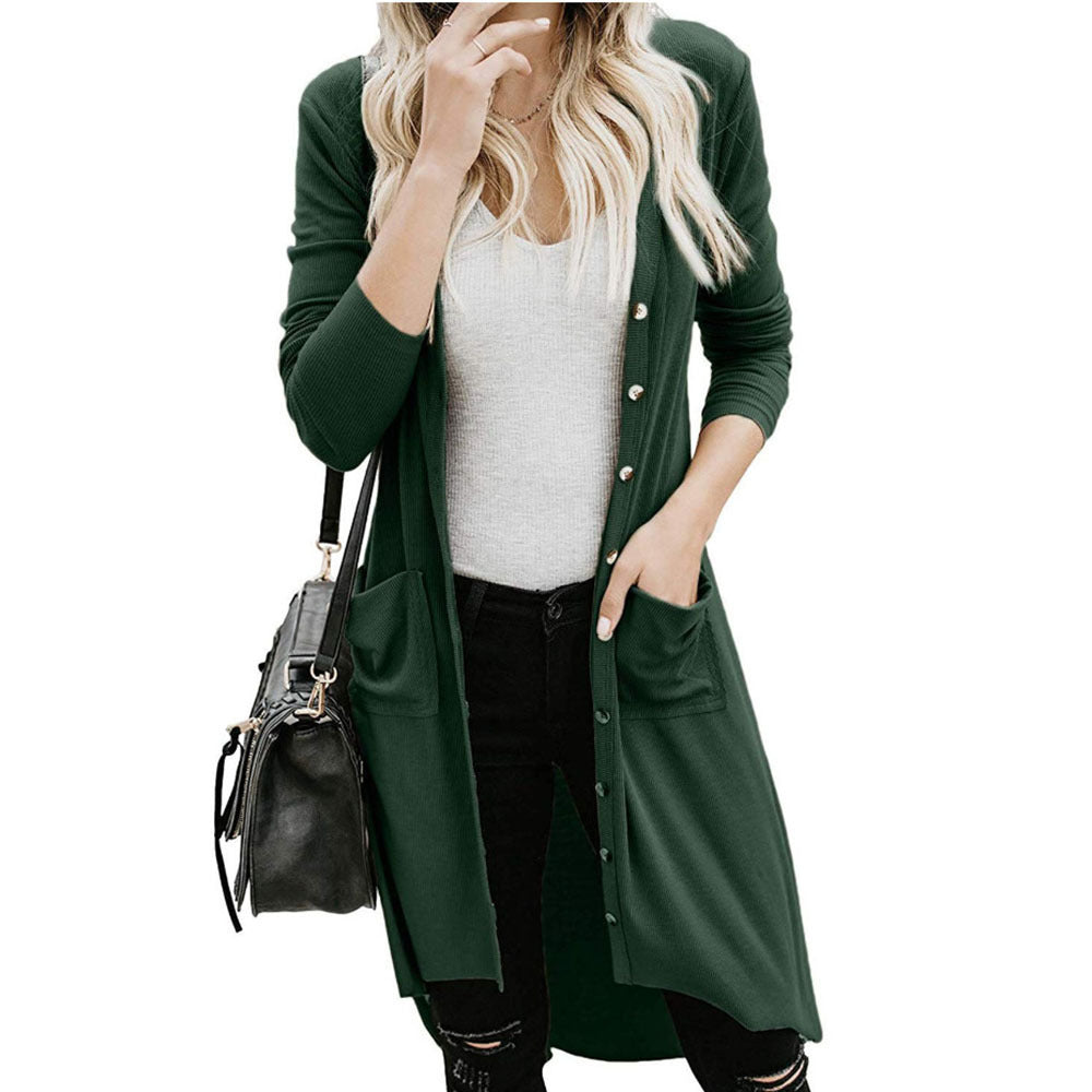 Rosgrove | Women - Long Button Cardigan with Pockets