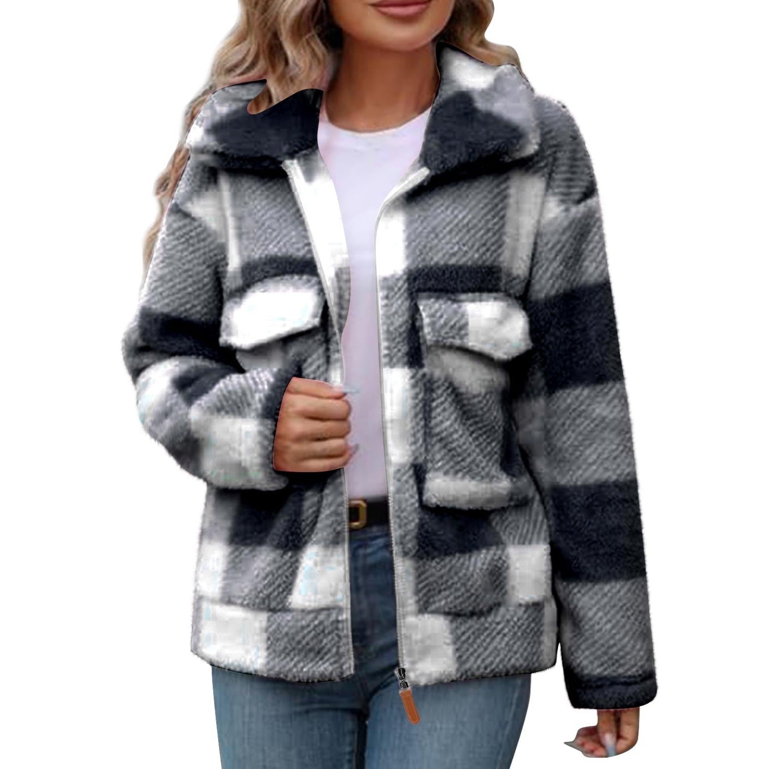 Rosgrove | Women - Fleece Jacket - Check Pattern