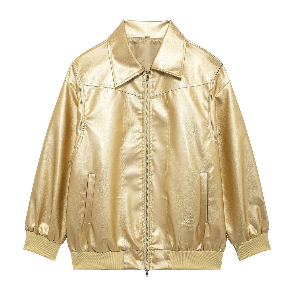 Rosgrove | Women - Faux Leather Jacket - Elastic Cuffs