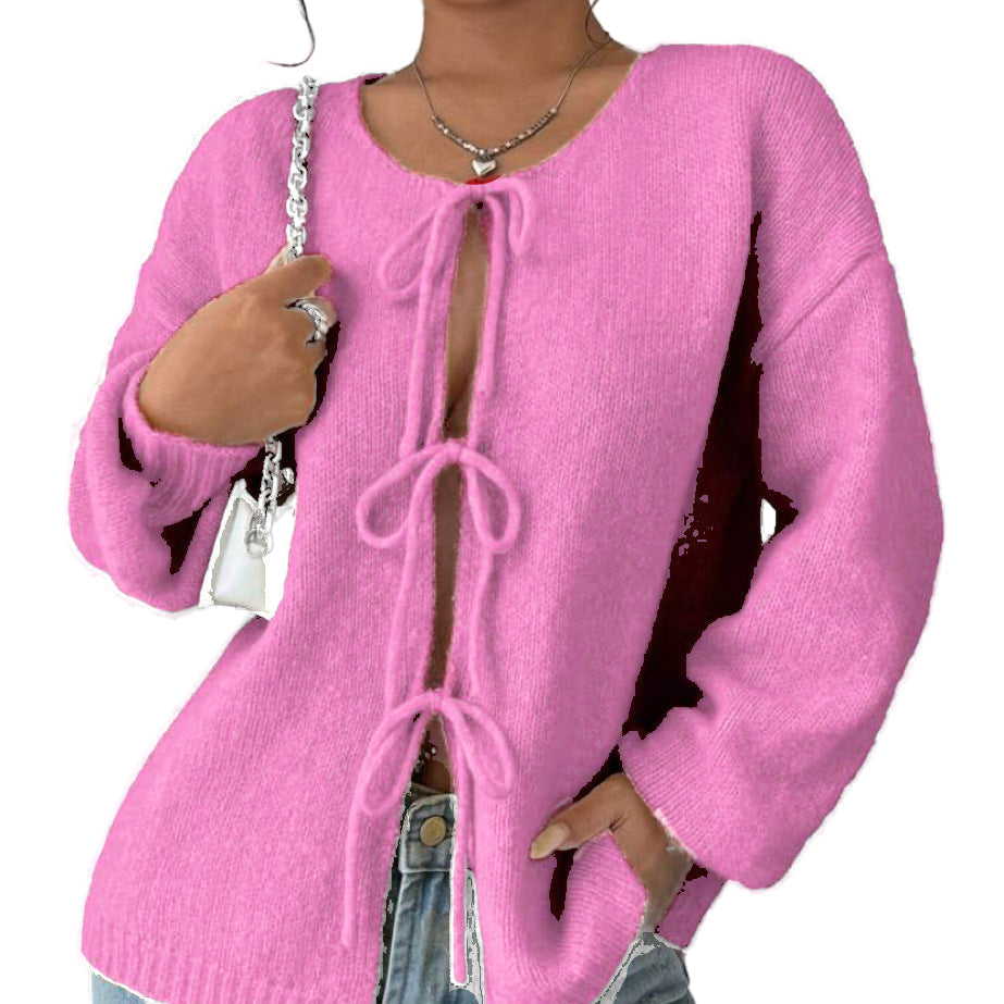 Rosgrove | Women - Oversized Knitted Lace-Up Jumper