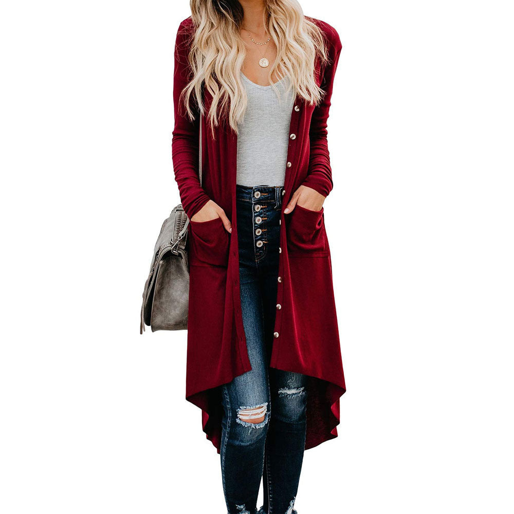 Rosgrove | Women - Long Button Cardigan with Pockets
