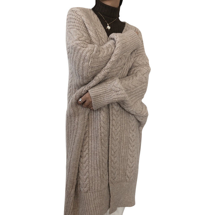 Rosgrove | Women - Oversized Chunky Knit Cardigan - Diamond Pattern