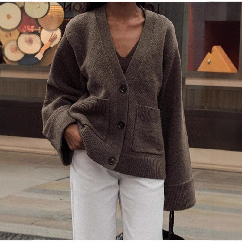 Rosgrove | Women - Voluminous Sleeves Cardigan with Pockets