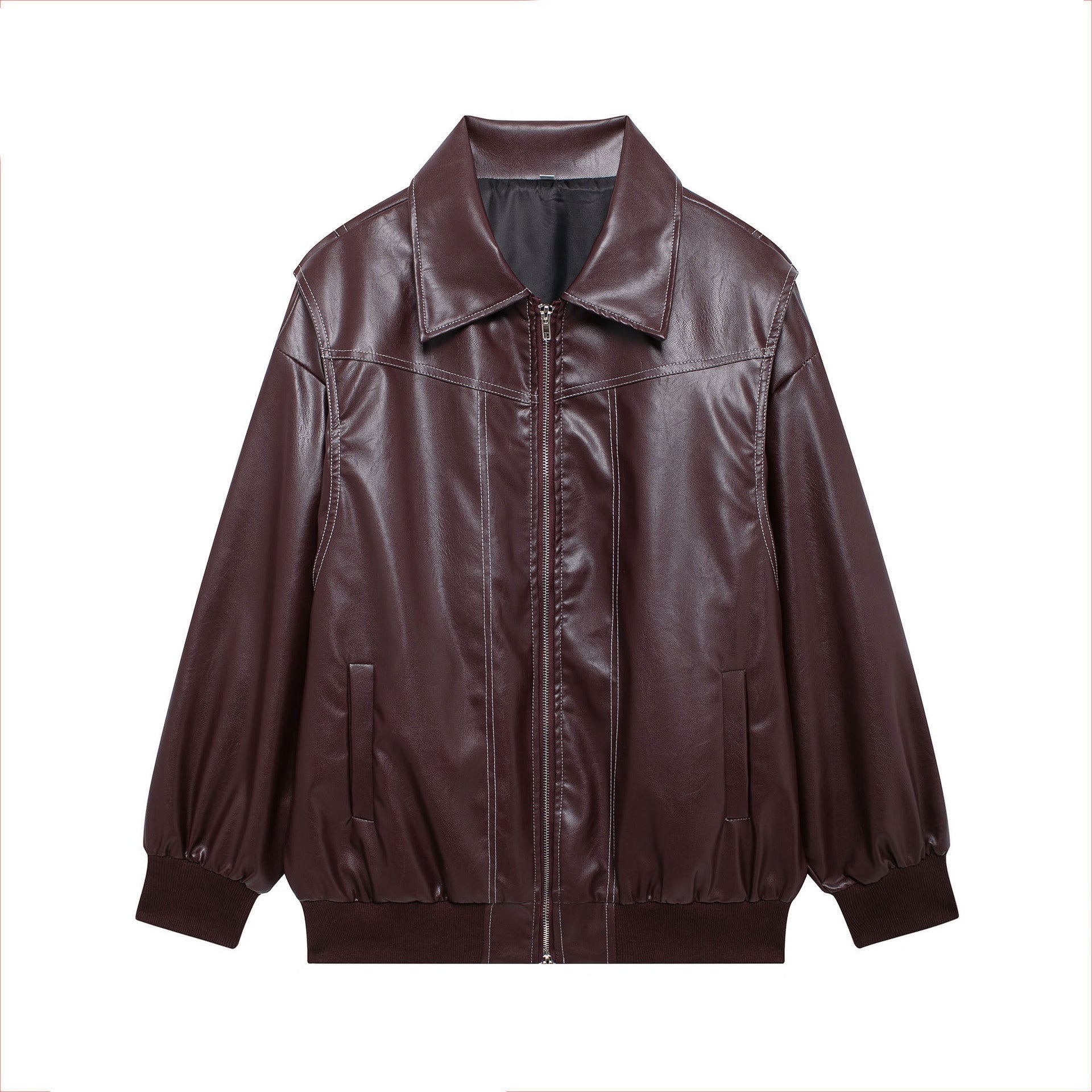 Rosgrove | Women - Faux Leather Jacket - Elastic Cuffs