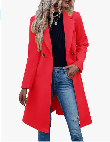 Rosgrove | Women - Elegant Wrap Coat - Double Button Placket