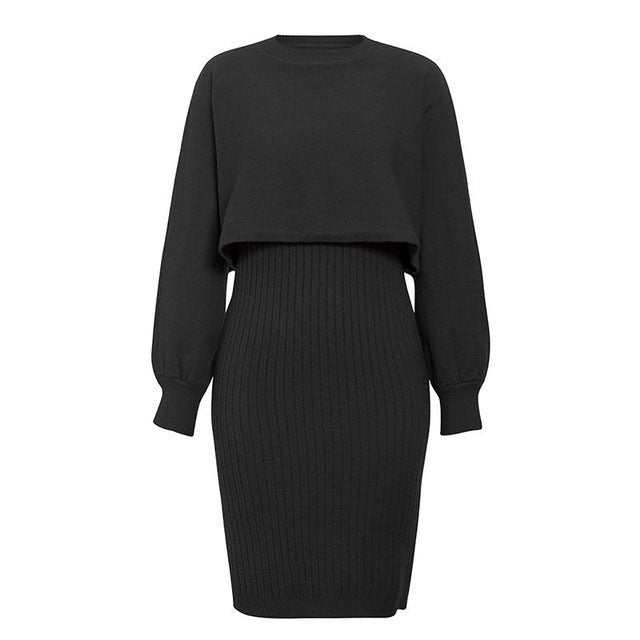 Rosgrove | Women - Midi Dress & Cropped Jumper Top - Knitted Set