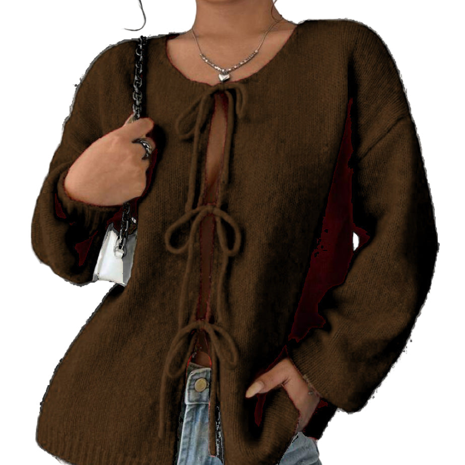 Rosgrove | Women - Oversized Knitted Lace-Up Jumper