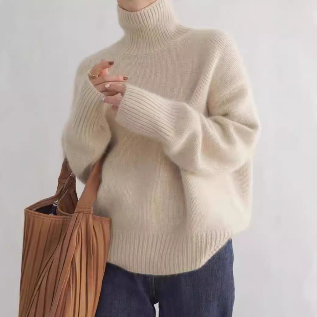 Rosgrove | Women - Knitted High Collar Jumper - Cosy Loose Fit